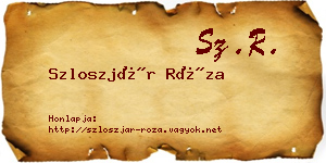 Szloszjár Róza névjegykártya